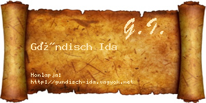 Gündisch Ida névjegykártya
